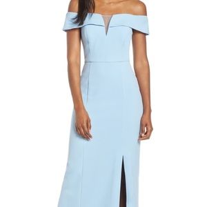 Vince Camuto Light Blue Formal Crepe Gown